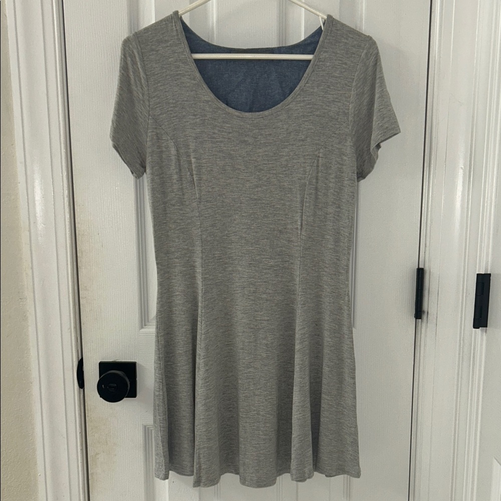 finn & clover Heather Gray Short Sleeve Tunic / Mini Dress NWOT